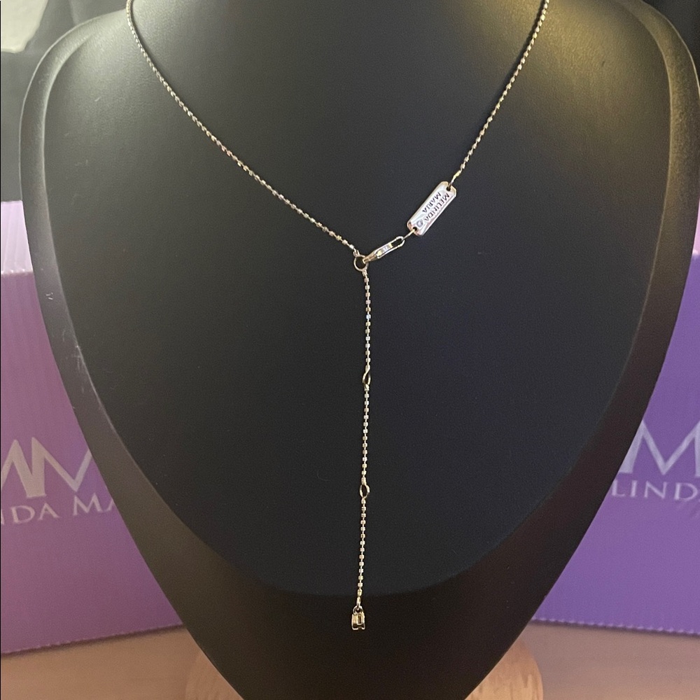Melinda Maria Silver Necklace with Dazzling Square Pendant - Picture 3 of 4
